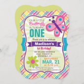 Kleurrijke Vlinder & Bloem, Geplaagd Verjaardagsfe Kaart (Voorkant / Achterkant)