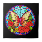 Kleurrijke vlinder Bloemen Keramische Tegel Tegeltje (Voorkant)