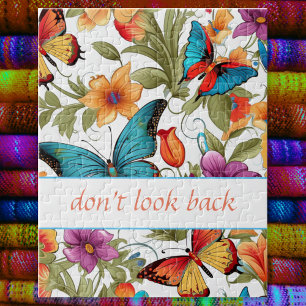 Kleurrijke vlinder bloemen patroon legpuzzel