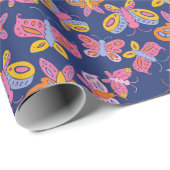 kleurrijke vlinder cadeaupapier (Rol Hoek)