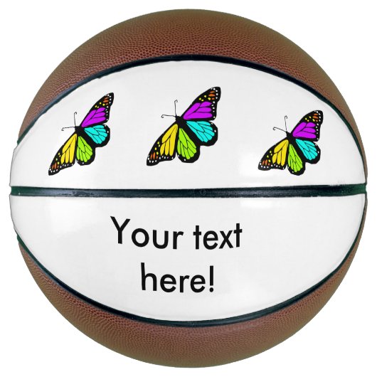 Kleurrijke vlinder clipart mini basketbal (Voorkant)