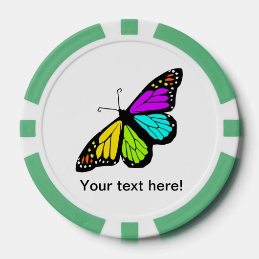 Kleurrijke vlinder clipart pokerchips (Voorkant)