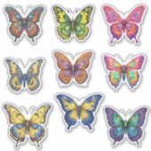 Kleurrijke Vlinder Collectie Waterdicht Sticker (Voorkant)