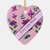 Kleurrijke vlinder en ventilator keramisch ornament (Rechts)