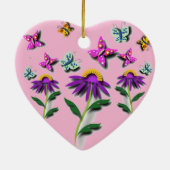 Kleurrijke vlinder en ventilator keramisch ornament (Achterkant)