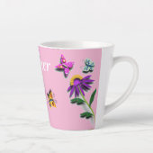 Kleurrijke vlinder en ventilator latte mok (Rechts)