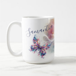 Kleurrijke Vlinder Gepersonaliseerde Koffie Mok