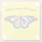 kleurrijke vlinder glazen onderzetter (Achterkant)