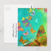 , kleurrijke vlinder Gold Waterverf Briefkaart (Voorkant / Achterkant)