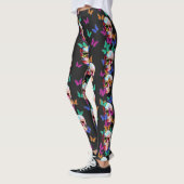 Kleurrijke vlinder gotische suiker schedel leggings (Links)