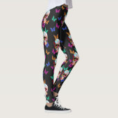 Kleurrijke vlinder gotische suiker schedel leggings (Rechts)