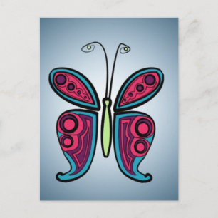 Kleurrijke Vlinder Illustratie Feestdagenkaart