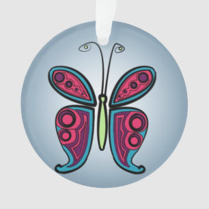 Kleurrijke Vlinder Illustratie Ornament