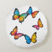 Kleurrijke Vlinder Illustratie Rond Kussen (Achterkant)