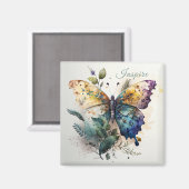 Kleurrijke vlinder inspireren woorden magneet (Voorkant / Achterkant)