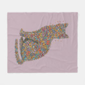 Kleurrijke Vlinder Kat Liefhebber Silhouet Kunst M Fleece Deken (Voorkant (Horizontaal))
