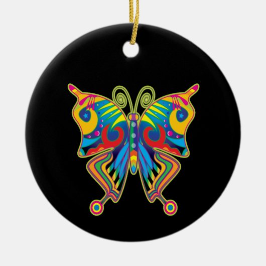 Kleurrijke vlinder keramisch ornament (Voorkant)