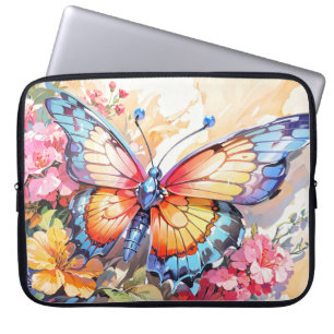 Kleurrijke  vlinder kunst laptop sleeve