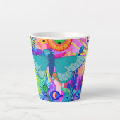 Kleurrijke Vlinder Latte Mok (Voorkant)