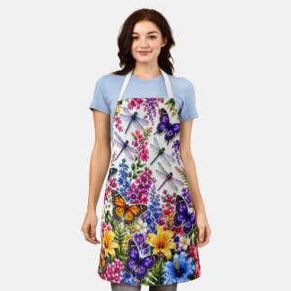 Kleurrijke Vlinder & Libelle Bloemen Schort