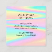 Kleurrijke vlinder logo vierkant visitekaartje (Achterkant)