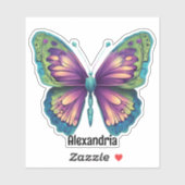 Kleurrijke Vlinder Monogram Waterdicht Sticker (Vel)