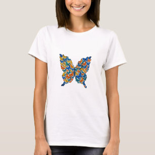 Kleurrijke vlinder mozaïek t-shirt