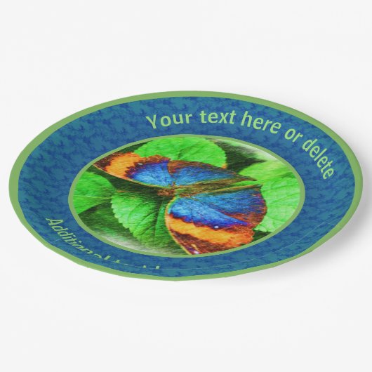 Kleurrijke Vlinder Natuur Kunst Gepersonaliseerde  Papieren Bordje (Gekanteld)