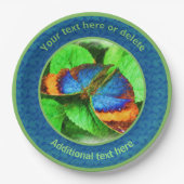 Kleurrijke Vlinder Natuur Kunst Gepersonaliseerde  Papieren Bordje (Voorkant)