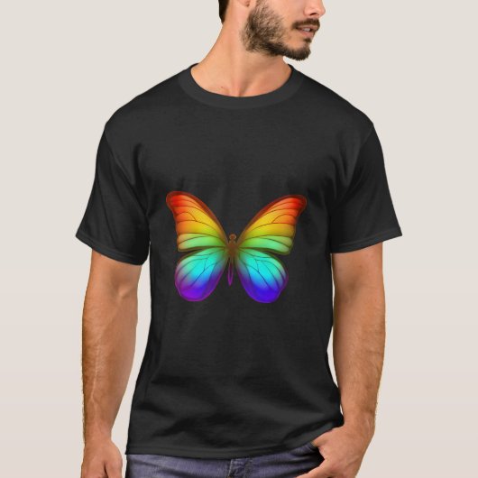 Kleurrijke Vlinder Natuurlijk Kleurrijk Werk T-shirt (Voorkant)