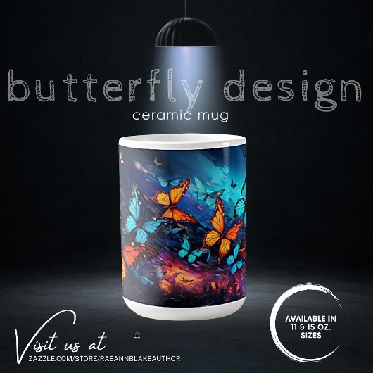 Kleurrijke Vlinder Ontwerp Keramische Mok