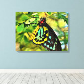 Kleurrijke vlinder op doek canvas afdruk (Insitu (Houten vloer))