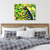 Kleurrijke vlinder op doek canvas afdruk (Insitu (Slaapkamer))