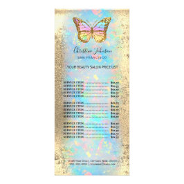 Kleurrijke vlinder op Faux Gold folie Rackkaart Reclamekaart