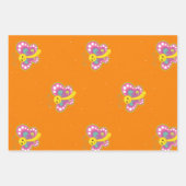 Kleurrijke vlinder op sinaasappel inpakpapier vel (Voorkant 3)