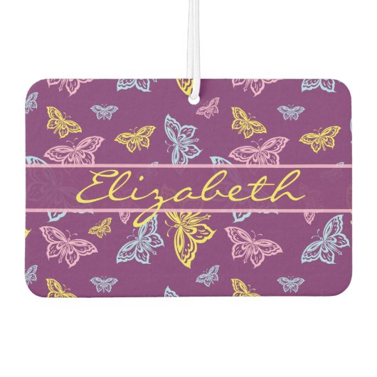 Kleurrijke vlinder Personaliseert patroon Luchtverfrisser (Voorkant)