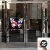 kleurrijke vlinder raamsticker (Kantoordeur)