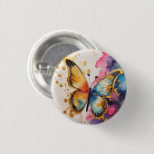 Kleurrijke Vlinder Ronde Button 3,2 Cm (Voorkant /achterkant)