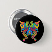 Kleurrijke vlinder ronde button 5,7 cm (Voorkant /achterkant)