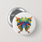 Kleurrijke vlinder ronde button 5,7 cm (Voorkant /achterkant)