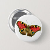 Kleurrijke vlinder ronde button 5,7 cm (Voorkant /achterkant)