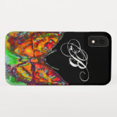 KLEURRIJKE VLINDER ROOD GOUD GEEL MONOGRAM Zwart Case-Mate iPhone Case (Achterkant (horizontaal))