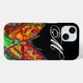 KLEURRIJKE VLINDER ROOD GOUD GEEL MONOGRAM Zwart Case-Mate iPhone Case (Achterkant (horizontaal))