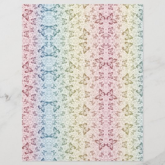 Kleurrijke Vlinder Scrapbook Pagina's Briefpapier (Voorkant)