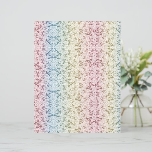 Kleurrijke Vlinder Scrapbook Pagina's Briefpapier (Staand voorkant)