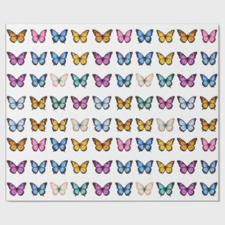 Kleurrijke Vlinder Set Vintage Esthetiek Monarch P Cadeaupapier