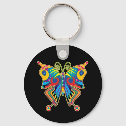Kleurrijke vlinder sleutelhanger (Voorkant)