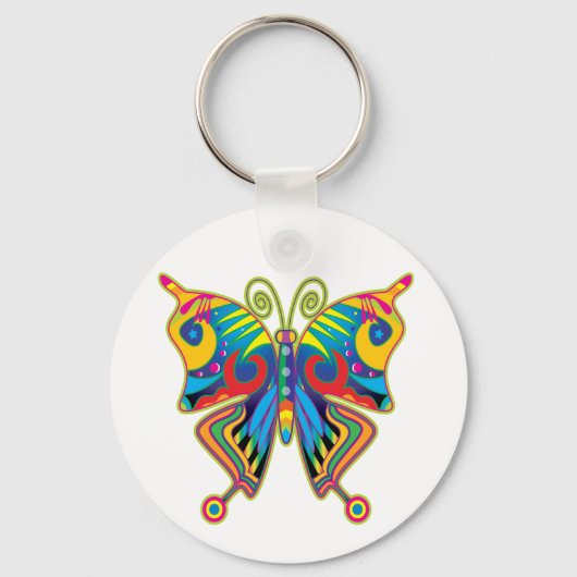 Kleurrijke vlinder sleutelhanger (Voorkant)