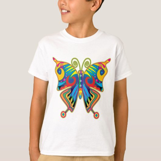 Kleurrijke vlinder t-shirt (Voorkant)