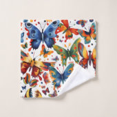 Kleurrijke Vlinder tekening Bad Handdoek (Wasdoekje)